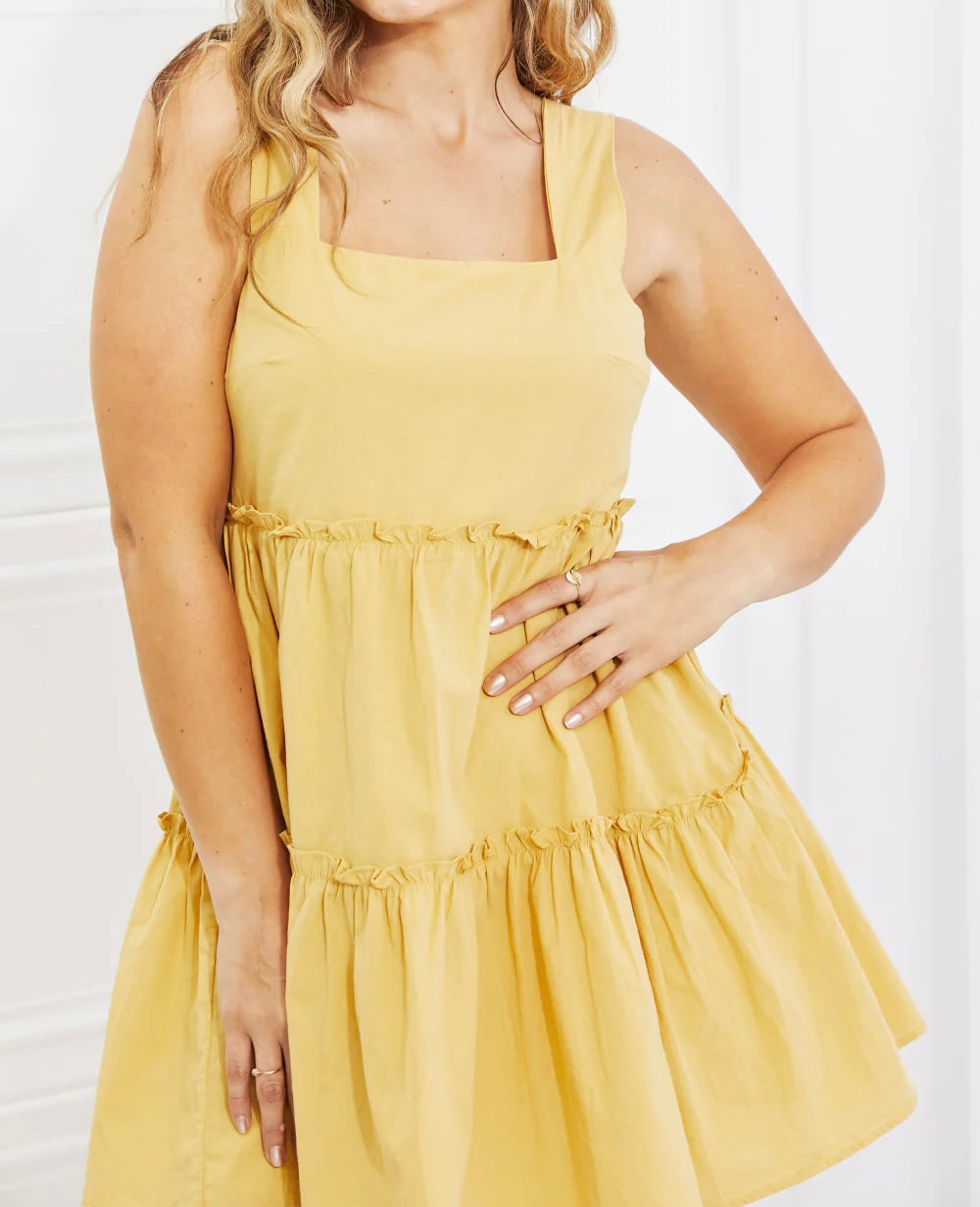 Pastel Yellow Summertime Mini Dress
