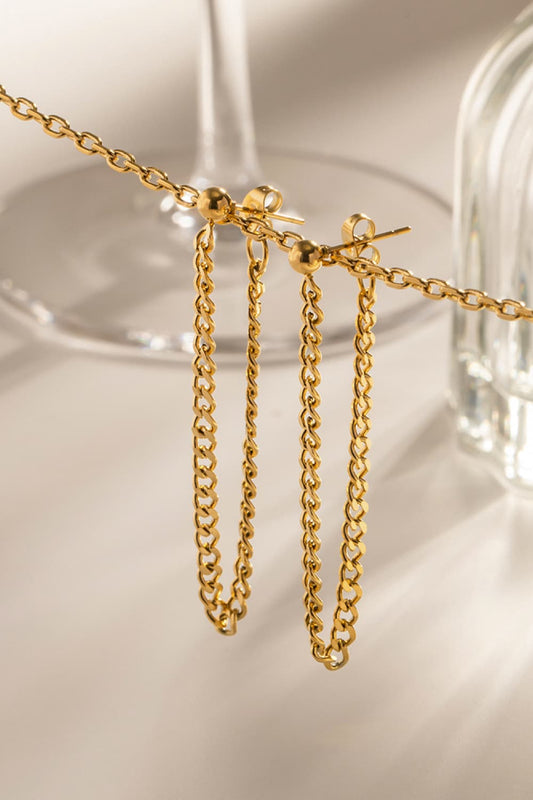 Gold Dangle Chain Earrings