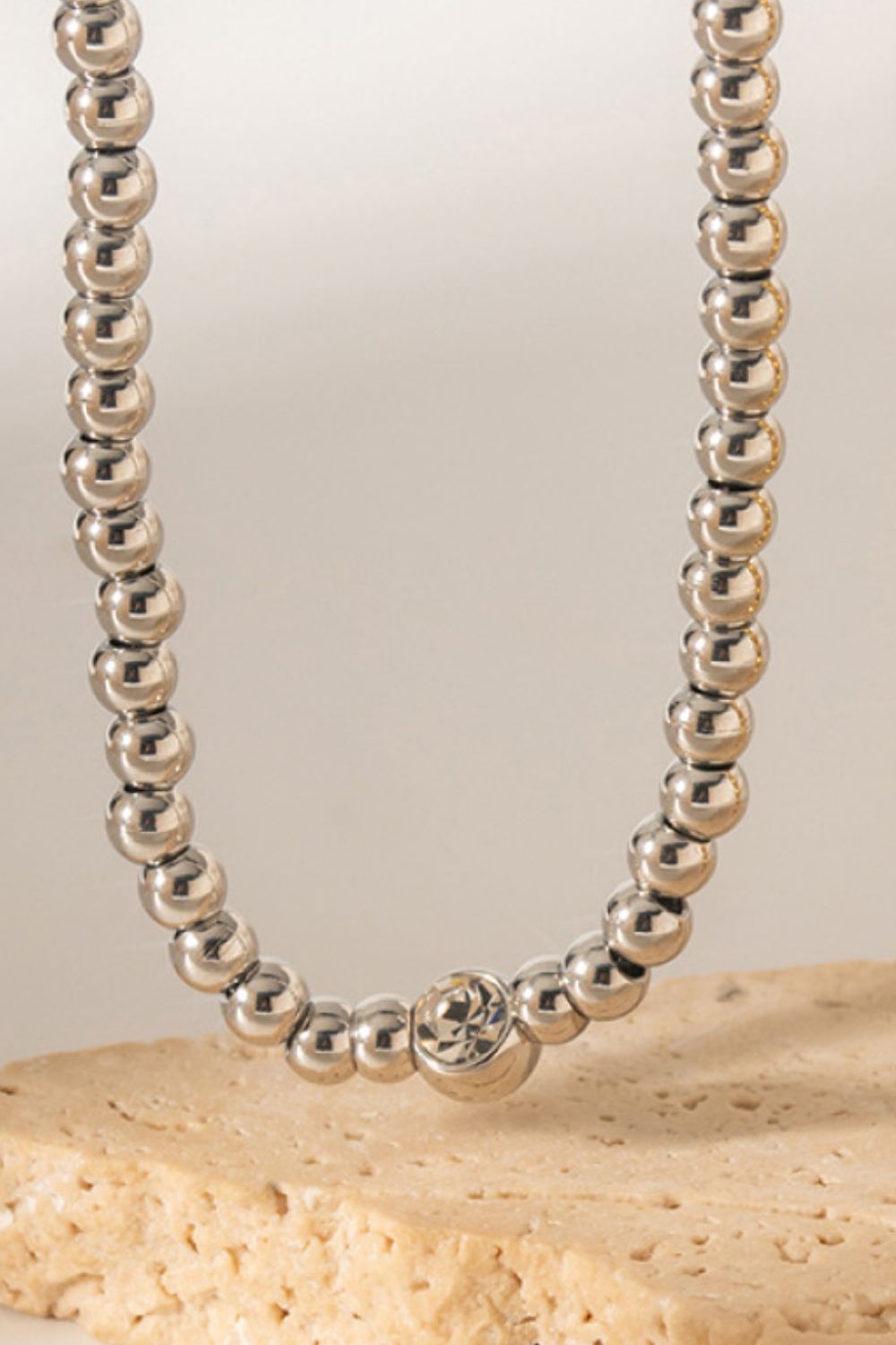 Beaded Stainless Steel Necklace