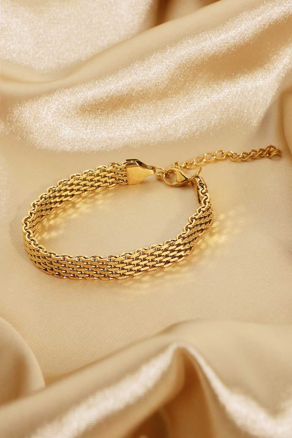 Gold Wide Chain Bracelet