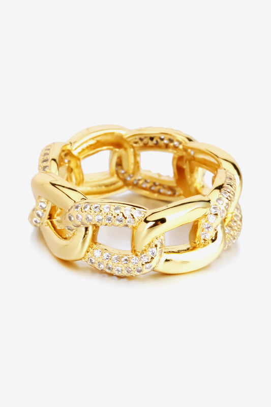 Rhinestone Ring 18k Gold -Plated