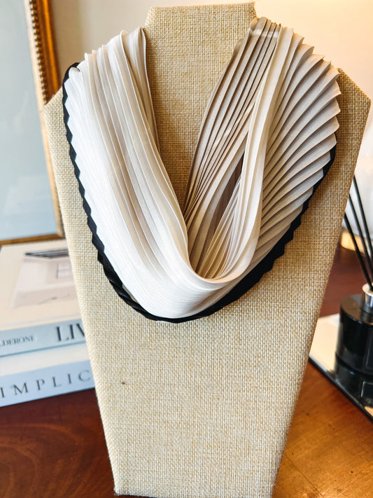 Neutral Pleated Neck Scarf