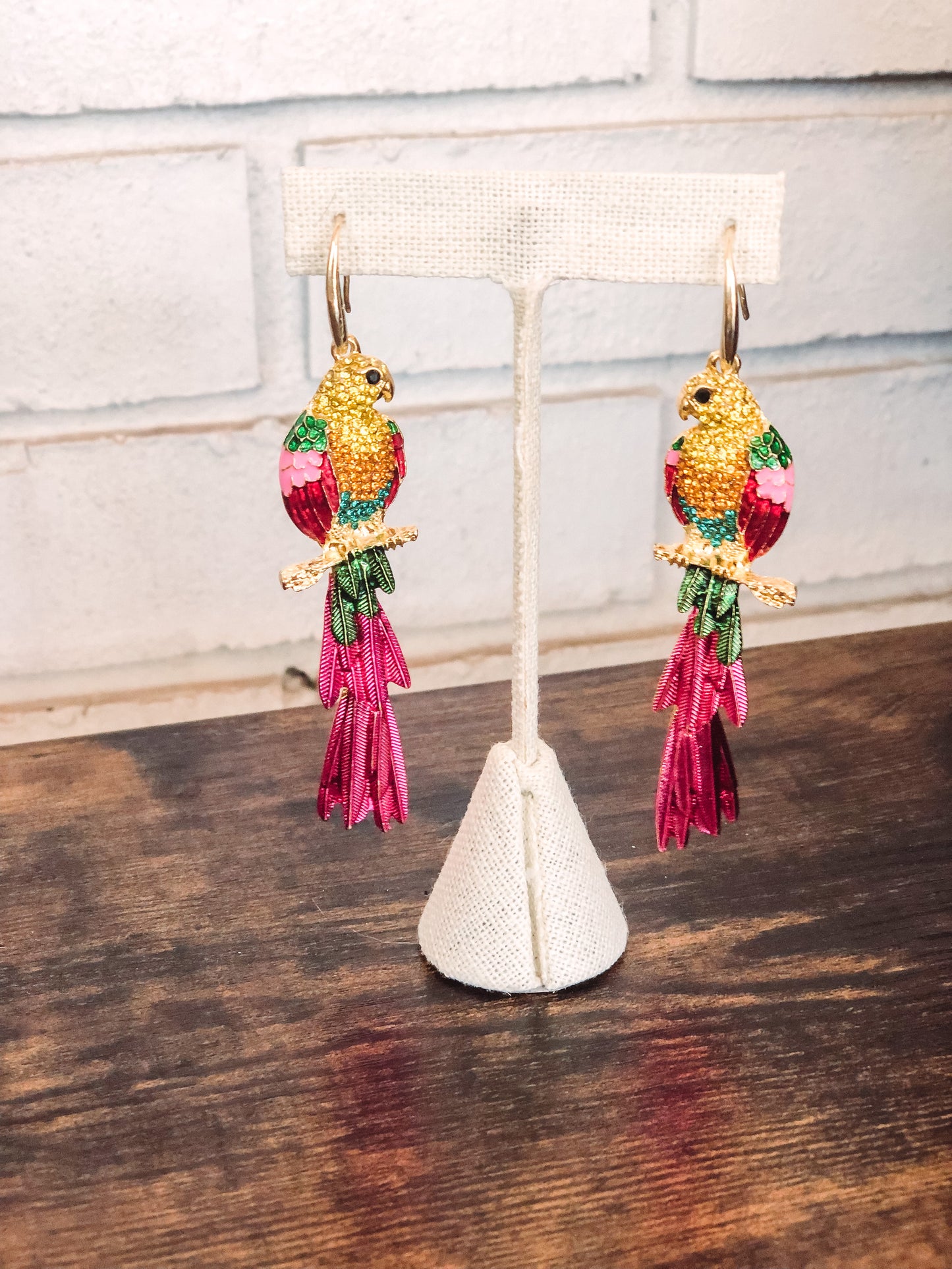 Colorful Parrot Stone Earrings