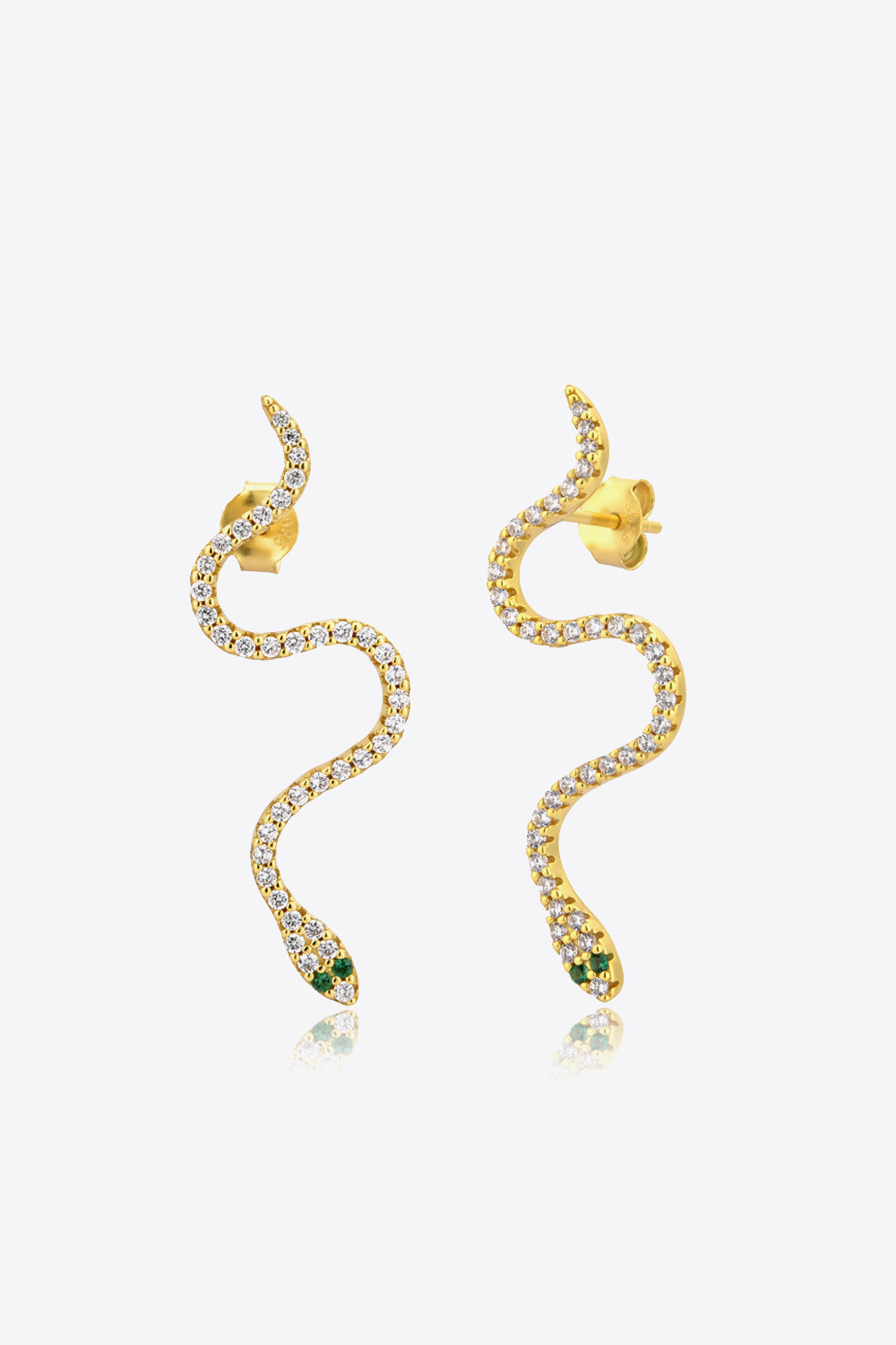 Snake-Shaped Studded  Earrings