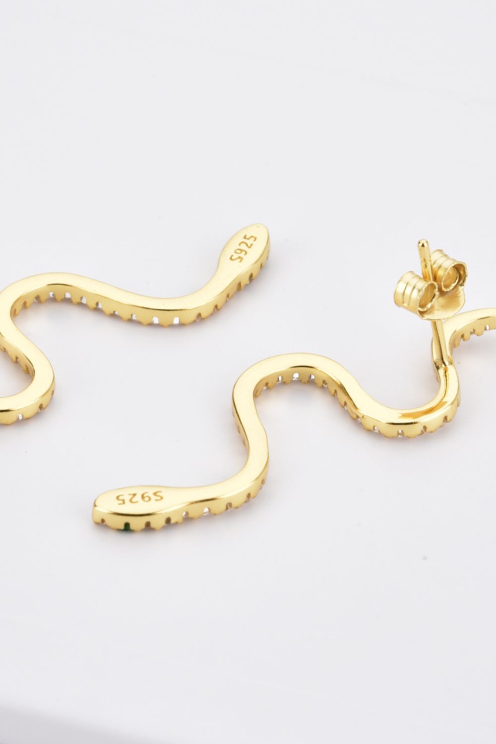 Snake-Shaped Studded  Earrings
